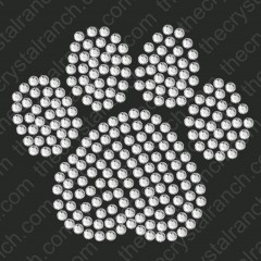 DT015 2.5in Paw Print Rhinestone Decal