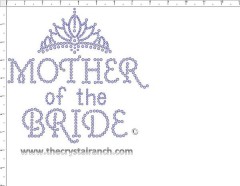 Mother of the Bride tiara Rhinestone Transfer CRF036