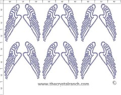 Wings - Petite (6) Rhinestone Transfer CRK017