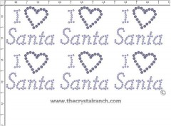 I Love Santa - Petite (6) Rhinestone Transfer CRK032cs