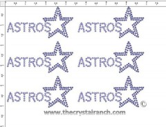 Astros - Petite (6) Rhinestone Transfer CRK038cs