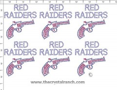 Red Raiders - Petite (6) Rhinestone Transfer CRK039cs