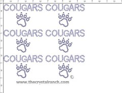 Cougars - Petite (6) Rhinestone Transfer CRK041cs