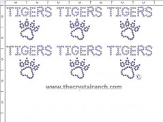 Tigers - Petite (6) Rhinestone Transfer CRK043cs