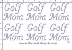 Golf Mom - Petite (6) Rhinestone Transfer CRK045