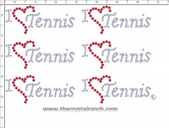 I Love Tennis - Petite (6) Rhinestone Transfer CRK056cs