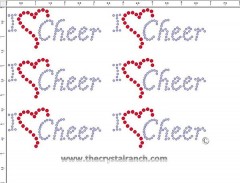 I Love Cheer - Petite (6) Rhinestone Transfer CRK057cs