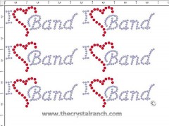 I Love Band - Petite (6) Rhinestone Transfer CRK058cs