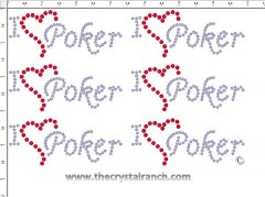 I Love Poker - Petite (6) Rhinestone Transfer CRK059cs