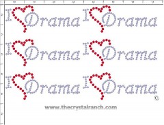 I Love Drama - Petite (6) Rhinestone Transfer CRK060cs