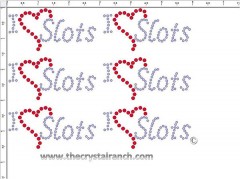 I Love Slots - Petite (6) Rhinestone Transfer CRK061cs