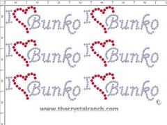I Love Bunko - Petite (6) Rhinestone Transfer CRK064cs