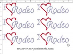 I Love Rodeo - Petite (6) Rhinestone Transfer CRK067cs