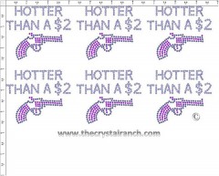 Hotter Than a $2 Pistol - Petite (6) Rhinestone Transfer CRK075cs