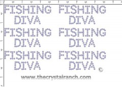 Fishing Diva - Petite (6) Rhinestone Transfer CRK078