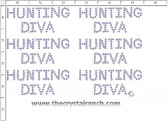 Hunting Diva - Petite (6) Rhinestone Transfer CRK079