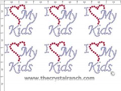 I Love My Kids - Petite (6) Rhinestone Transfer CRK086cs