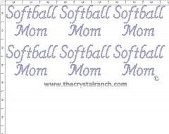 Softball Mom - (6) Rhinestone Transfer CRK089