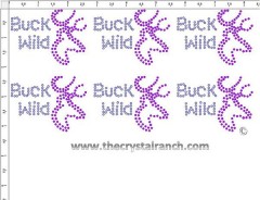 Buck Wild - Petite (6) Rhinestone Transfer CRK123cs