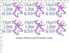 Hunt Like a Girl - Petite (6) Rhinestone Transfer CRK124cs