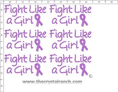Fight Like a Girl - Petite (6) Rhinestud Transfer CRK132s