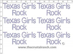 Texas Girls Rock - Petite (6) Rhinestone Transfer CRK134