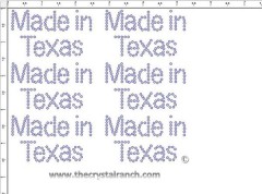 Made in Texas - Petite (6) Rhinestone Transfer CRK135