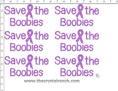 Save the Boobies - Petite (6) RhinestudTransfer CRK150