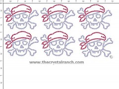 Skull - Petite (6) Rhinestone Transfers CRK015cs
