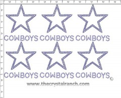 Cowboys Star - Petite (6) Rhinestone Transfers CRK018cs