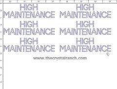 High Maintenance - Petite (6) Rhinestone Transfers CRK026