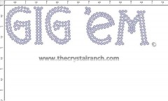 GIG 'EM Rhinestone Transfer CRT308