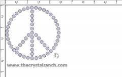 Peace 2.50in Rhinestone Transfer CRY007Bc