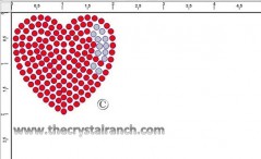 Heart Rhinestone Transfer CRY070ck