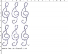 Treble Clef Rhinestone Transfer CRY083c