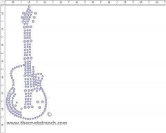 Guitar Rhinestone Transfer CRY108c
