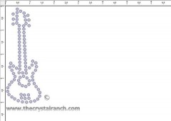 Guitar Rhinestone Transfer CRY138c