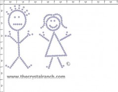 Stick People Rhinestone Transfer CRY169c