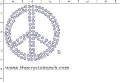 Peace 3in Rhinestone Transfer CRY185c