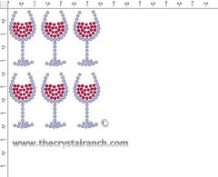 Wine Glass Rhinestone Transfer CRY204