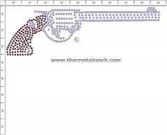 Gun Rhinestone Transfer CRY215cs