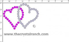 Pair of Hearts Rhinestone Transfer CRY221