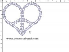 Peace Heart 4in Transfer CRY228
