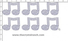Musical Note Rhinestone Transfer CRY235c