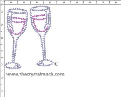 Wine Glasses Rhinestone Transfer CRY246ck