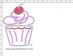 Cupcake Rhinestone Transfer CRY313