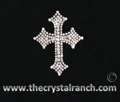 DJ041 Cross Rhinestone Decal