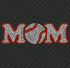 DS004 Baseball Mom Rhinestone Decal