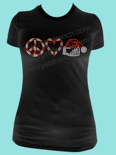 Peace Love and Santa Rhinestone Tee TH002 