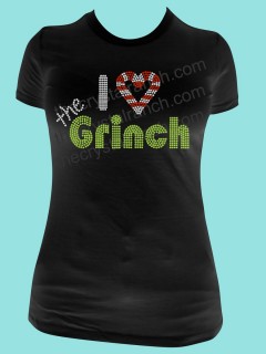 I Love the Grinch Rhinestone Tee TH080